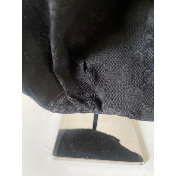 Gucci Black GG Canvas and Leather Medium Jockey Hobo Shoulder Handbag - Picture 10 of 13